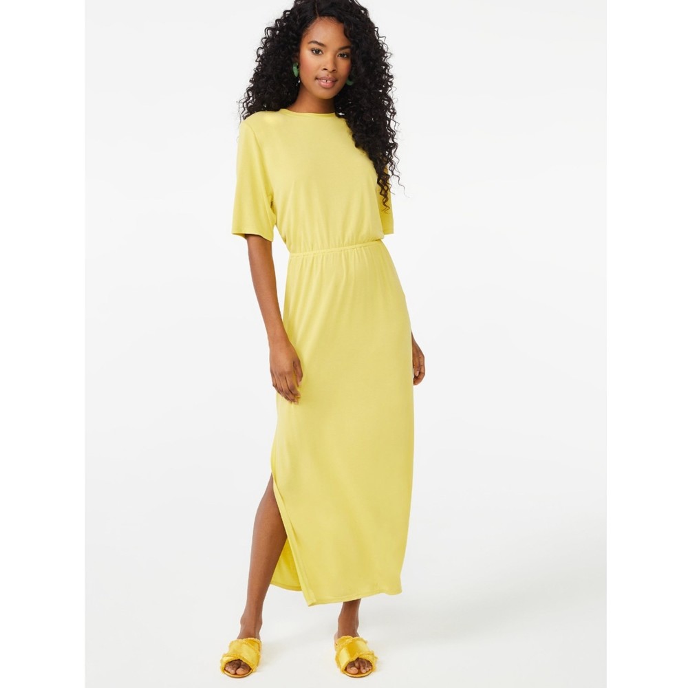 Shoulder Pad Maxi Dress, Dress Size Medium NEW, - Picture 2 of 9